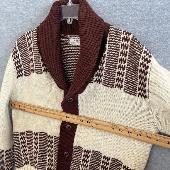 Royal Clan McGregor Nordic Wool Cardigan Sweater Mens M Shawl Collar Heritage - Picture 7 of 9
